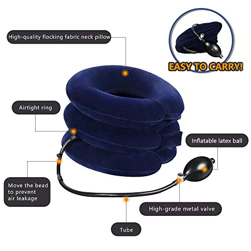 Cervical Neck Traction Device for Instant Neck Pain Relief - Inflatable & Adj...
