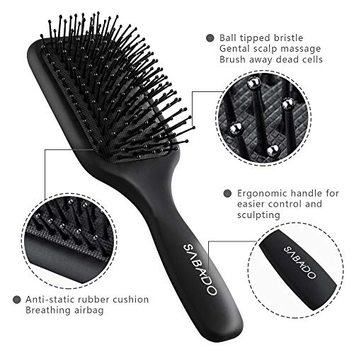 4Pcs Hair Brush Set, Brush and Comb Set for Men and Women, Detangler Brush Gr...