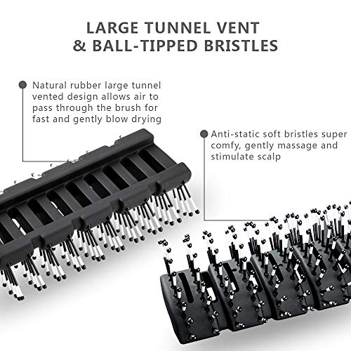 4Pcs Hair Brush Set, Brush and Comb Set for Men and Women, Detangler Brush Gr...