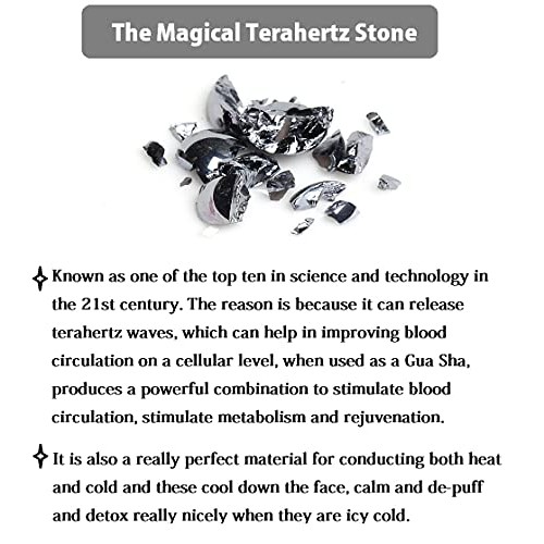 SAEEYCUE Authentic Terahertz Stone Gua Sha Set Facial Massage Eye Face Depuff...