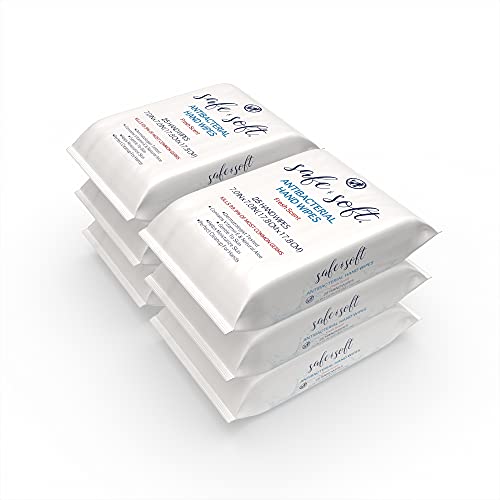 SAFE & SOFT Antibacterial Hand Sanitizer Wipes - Travel Size | 25ct, (6-pack)...