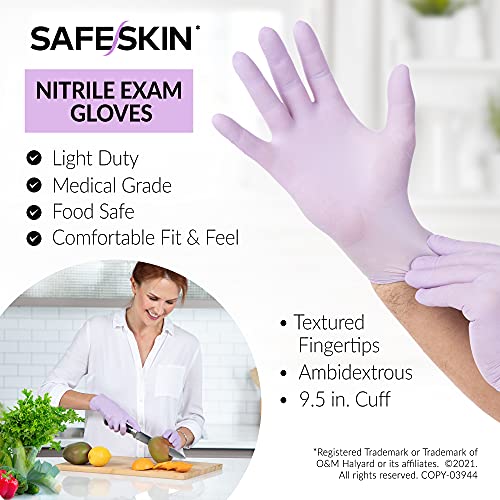 SAFESKIN* Nitrile Disposable Gloves in POP-N-GO* Pack, Light Duty, Medium Siz...