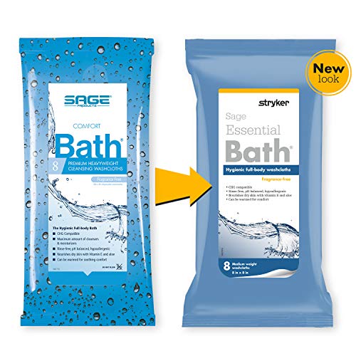 Comfort Bath Cleansing Washcloths - 22 Packages, 176 Cloths - No Rinse Bathin...
