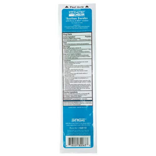 Toothette Oral Care Single Use Suction Swab System with Perox-A-Mint (50 Pack...