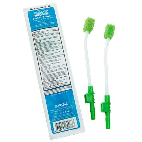 Toothette Oral Care Single Use Suction Swab System with Perox-A-Mint (50 Pack...
