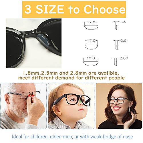 Upgraded Eyeglasses Silicone Nose Pads, 12pairs Adhesive Silicone Anti-Slip E...
