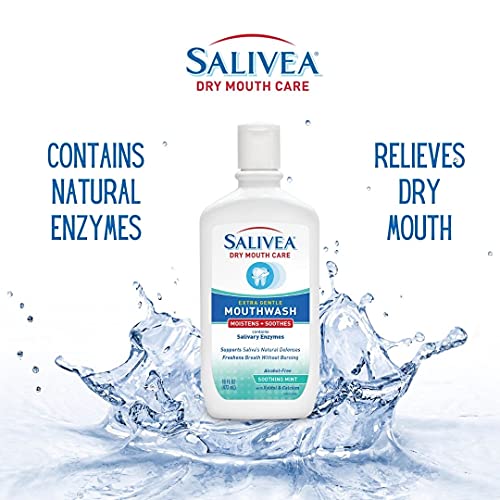 SALIVEA Dry Mouth Mouthwash - Soothing Mint Mouthwash with Natural Salivary E...