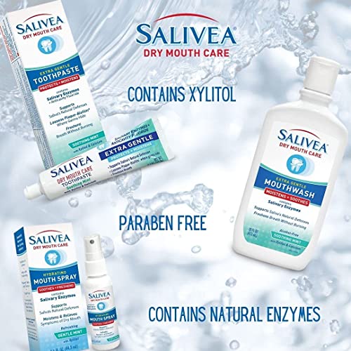SALIVEA Dry Mouth Mouthwash - Soothing Mint Mouthwash with Natural Salivary E...