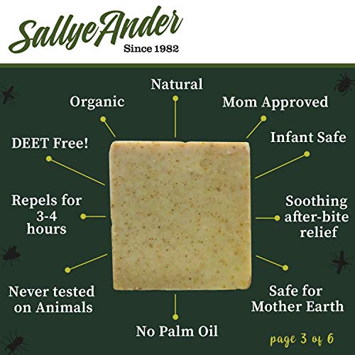 Sallye Ander No-Bite-Me Soap - Bug & Insect Repellent Soap - 1 Bar - Safe for...