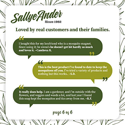 Sallye Ander No-Bite-Me Soap - Bug & Insect Repellent Soap - 1 Bar - Safe for...