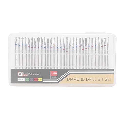 Salmue Nail Art Drill Kit, 30 /Set Diamond Grinding Head Nail Art Drill Polis...