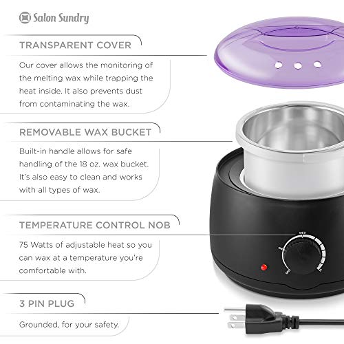 Salon Sundry Portable Electric Hot Wax Warmer Machine for Hair Removal - Blac...