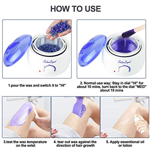 Waxing Kit(25 in 1), Wax Warmer Hair Removal Machine Home Wax Heater with 8 H...