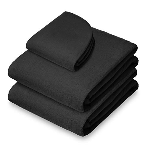 Saloniture 3-Piece Flannel Massage Table Sheet Set - Soft Cotton Facial Bed C...