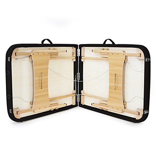 Saloniture Basic Portable Folding Massage Table - Black