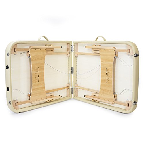 Saloniture Basic Portable Folding Massage Table - Cream