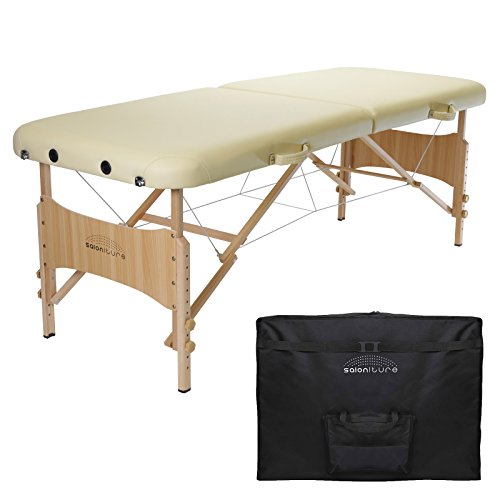 Saloniture Basic Portable Folding Massage Table - Cream