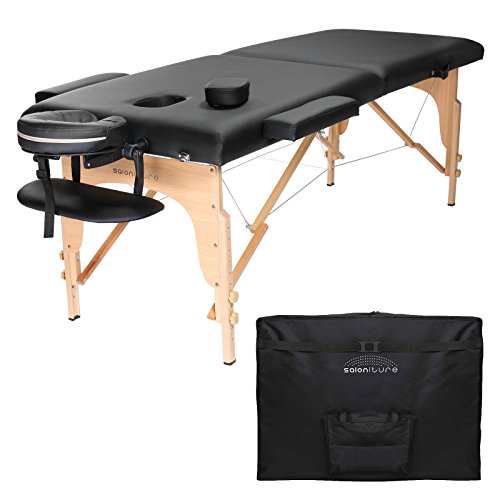 Saloniture Professional Portable Folding Massage Table with Carrying Case - B...