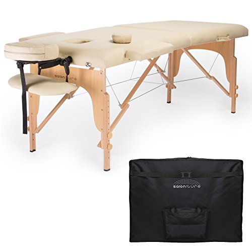 Saloniture Professional Portable Folding Massage Table with Carrying Case - C...