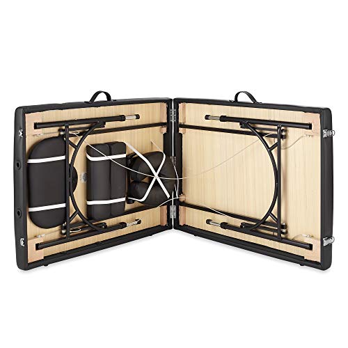 Saloniture Professional Portable Lightweight Bi-Fold Massage Table with Alumi...