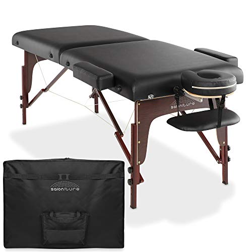 Saloniture Professional Portable Lightweight Bi-Fold Memory Foam Massage Tabl...