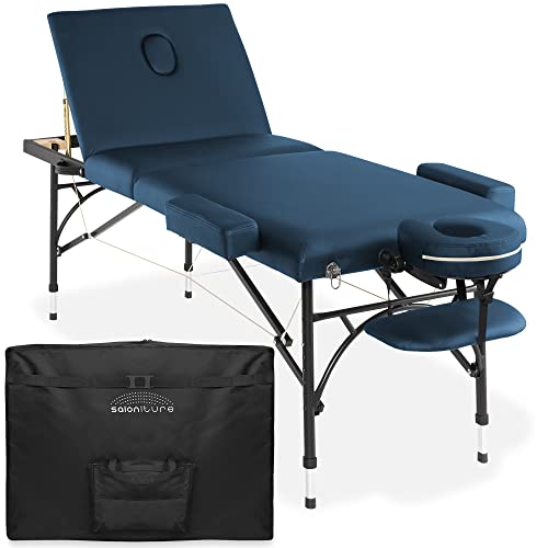 Saloniture Professional Portable Lightweight Tri-Fold Massage Table with Alum...