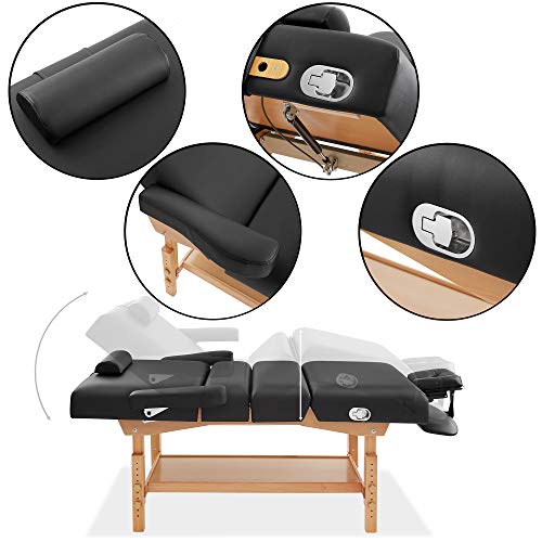 Saloniture Professional Stationary 4-Section Massage Table - Includes Shelf, ...