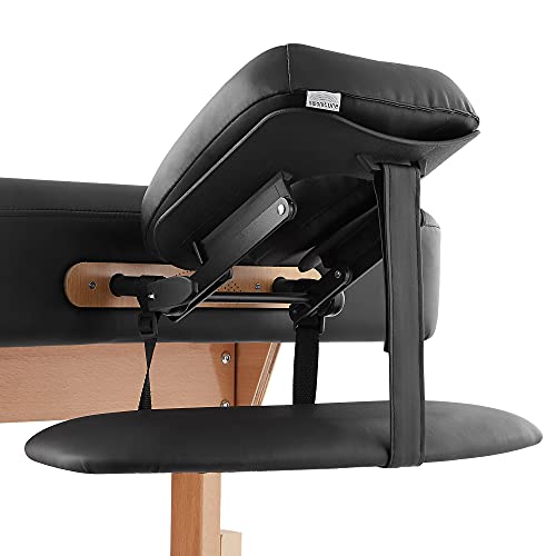 Saloniture Professional Stationary 4-Section Massage Table - Includes Shelf, ...