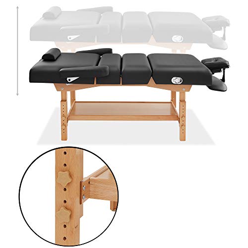 Saloniture Professional Stationary 4-Section Massage Table - Includes Shelf, ...