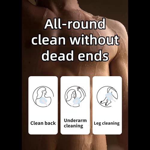 Salted Fish Brush, Silicone Bath Brush, Electric Massager, Long Handle Back W...