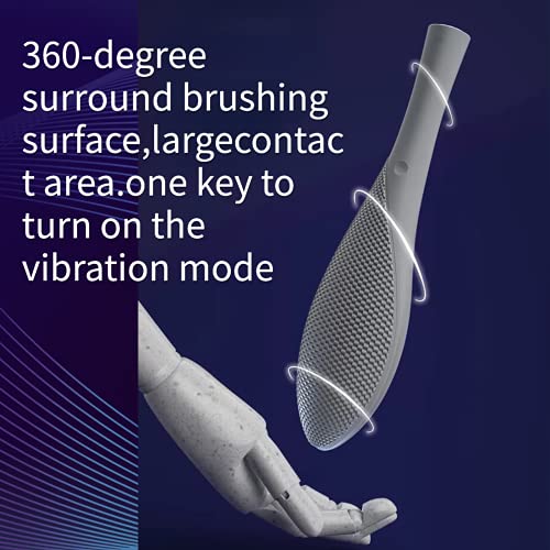 Salted Fish Brush, Silicone Bath Brush, Electric Massager, Long Handle Back W...