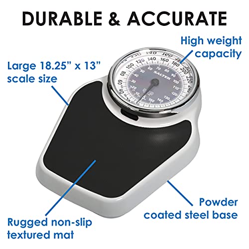 Salter Pro-Helix Professional Oversized Bathroom Scale with Black Vinyl Anti-...