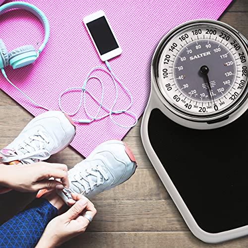 Salter Pro-Helix Professional Oversized Bathroom Scale with Black Vinyl Anti-...