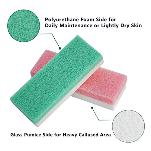 Foot Pumice Stone for Feet, 2 in 1 Double Sided Hard Skin Callus Remover Scru...