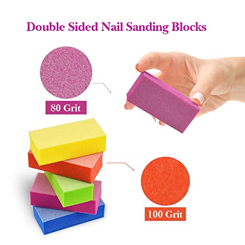 Nail Files and Buffers Set - Professional Manicure Tools Kit, 100/180 Grit Do...