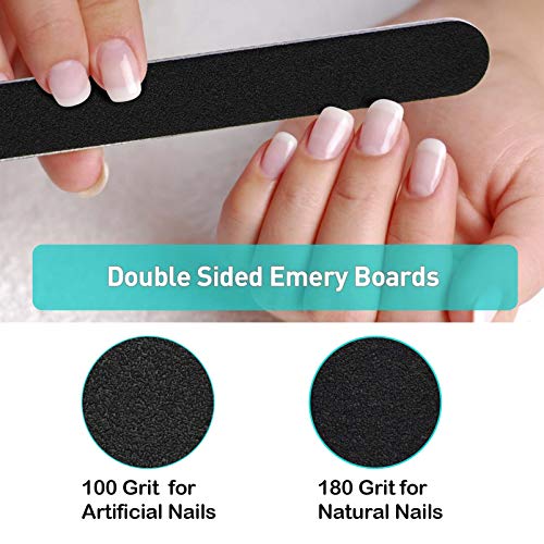 Nail Files and Buffers Set - Professional Manicure Tools Kit, 100/180 Grit Do...