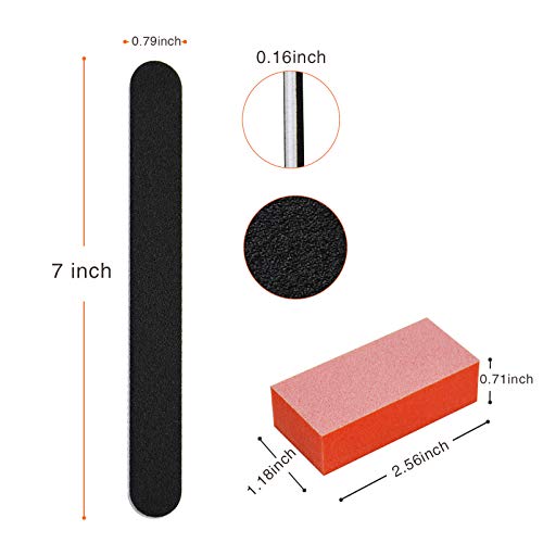 Nail Files and Buffers Set - Professional Manicure Tools Kit, 100/180 Grit Do...