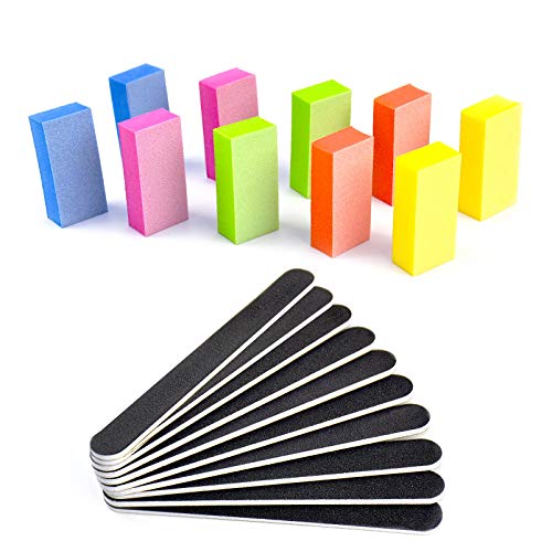 Nail Files and Buffers Set - Professional Manicure Tools Kit, 100/180 Grit Do...