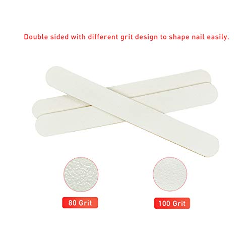 Professional Nail Files Double Sided Emery Board 80/100 Grit for Poly Gel Acr...