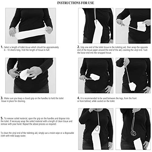 Sammons Preston - 57157 Toilet Aid, 15" Long Toilet Paper Tongs, Bottom Wiper...