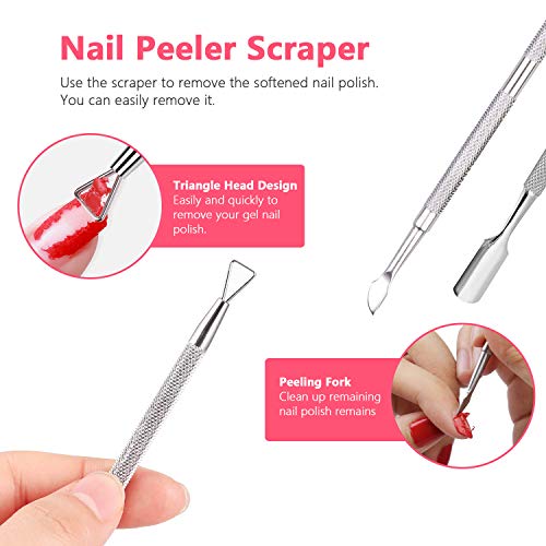 Nail Polish Remover Tool Kit, Triangle Cuticle Peeler Scraper, Cuticle Pusher...