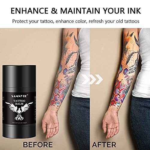 Samnyte Tattoo Balm, 3.53Oz Tattoo Brightener & Refresh Old Tattoos, Tattoo C...