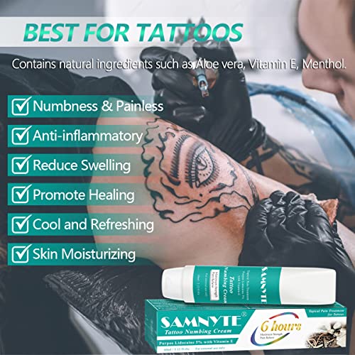 Tattoo Numbing Cream Before Tattoo, ( 2.12oz ) 6 - 8 Hours Painless Numbing C...