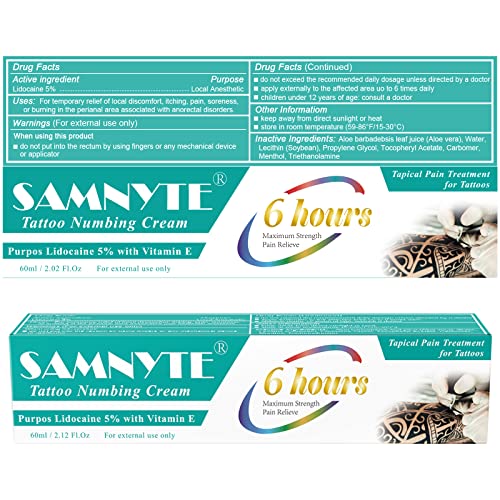 Tattoo Numbing Cream Before Tattoo, ( 2.12oz ) 6 - 8 Hours Painless Numbing C...