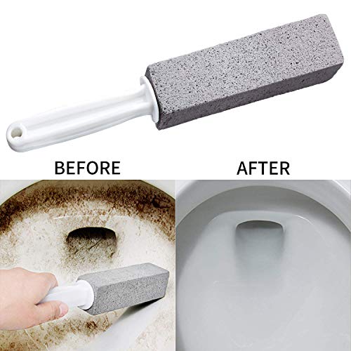 Pumice Cleaning Stone with Handle, 2 Pack Pumice Stone Toilet Bowl Scrubber R...