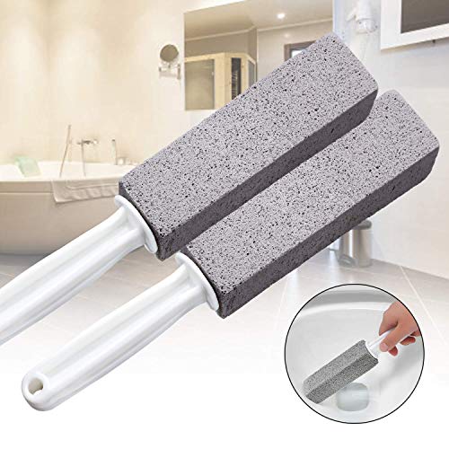 Pumice Cleaning Stone with Handle, 2 Pack Pumice Stone Toilet Bowl Scrubber R...