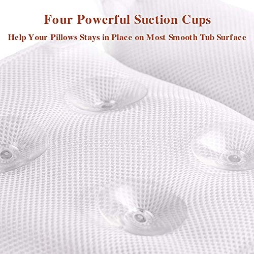 Bath Pillow Spa Bathtub Cushion Head,Neck,Shoulder and Back Support Rest with...