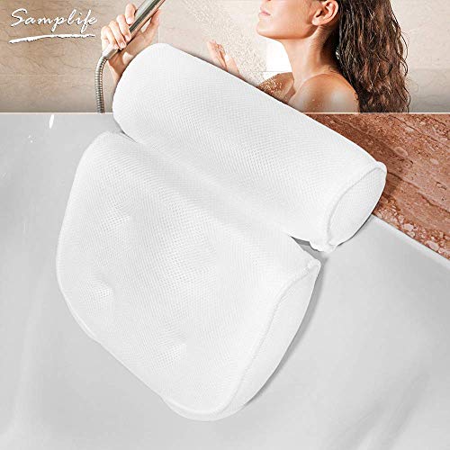 Bath Pillow Spa Bathtub Cushion Head,Neck,Shoulder and Back Support Rest with...