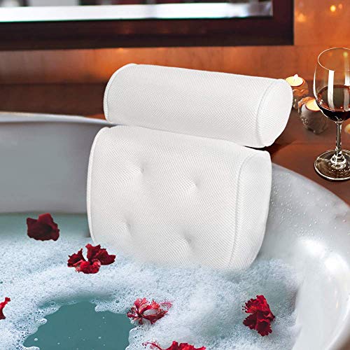 Bath Pillow Spa Bathtub Cushion Head,Neck,Shoulder and Back Support Rest with...