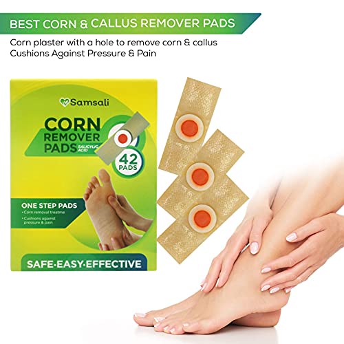Samsali Corn Remover, 42 Corn Remover Pads, Toe Corn and Callus Removal, Corn...